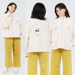 🐻🐻🐻 Lazy Oaf Teddy Bear Jacket - Beige Size small.